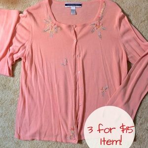 🔥3for$15🔥Amanda Smith Ribbon Embroidered Sweater